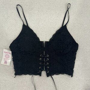 Vintage black Lacey detail going out top